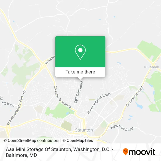 Aaa Mini Storage Of Staunton map