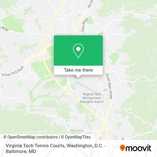 Virginia Tech Tennis Courts map