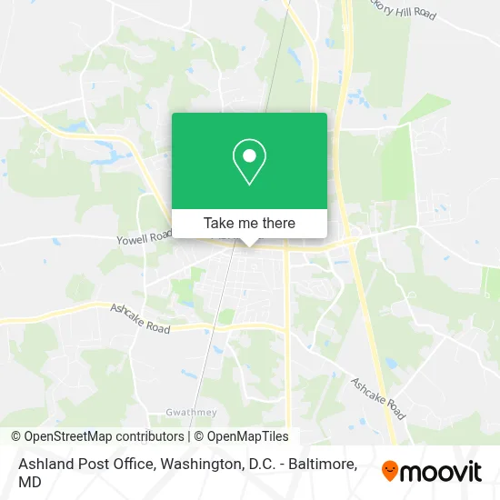 Ashland Post Office map