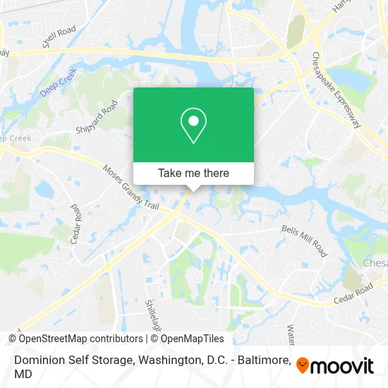 Dominion Self Storage map
