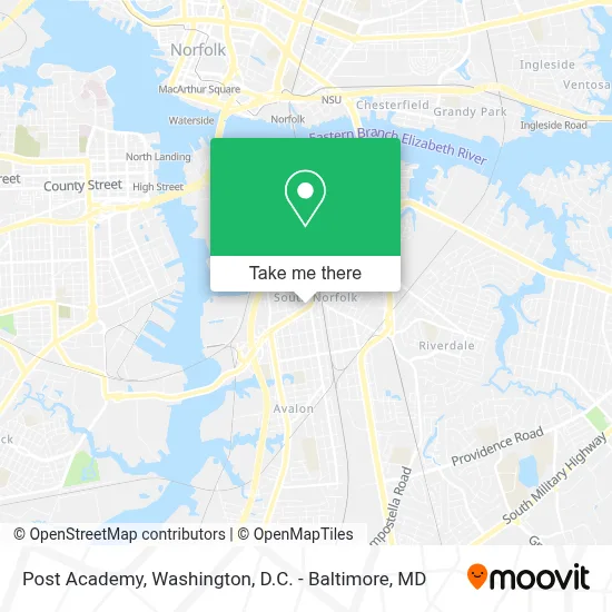Post Academy map