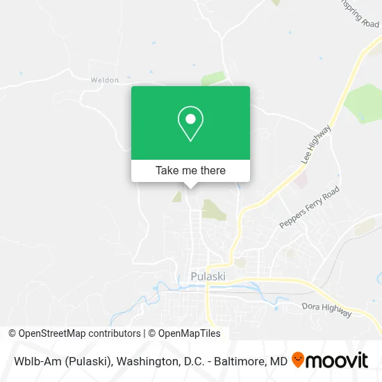 Wblb-Am (Pulaski) map