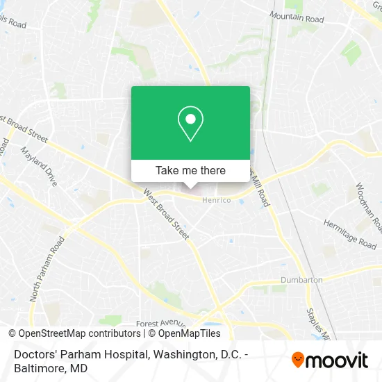 Doctors' Parham Hospital map