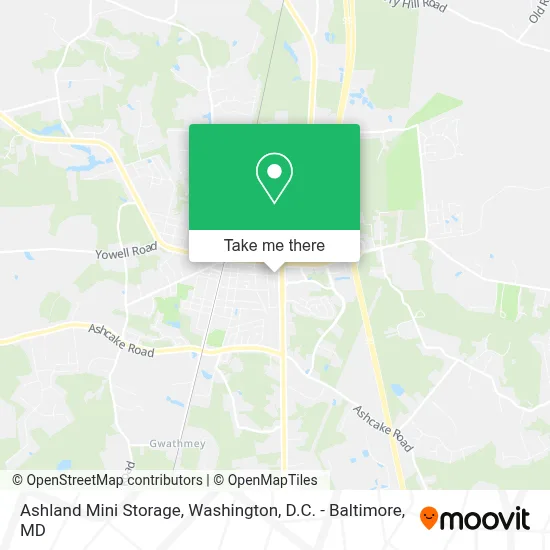 Ashland Mini Storage map