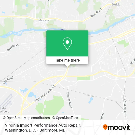 Virginia Import Performance Auto Repair map