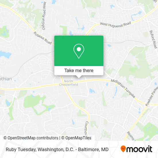 Ruby Tuesday map