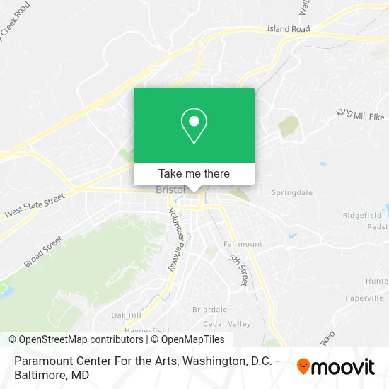 Paramount Center For the Arts map