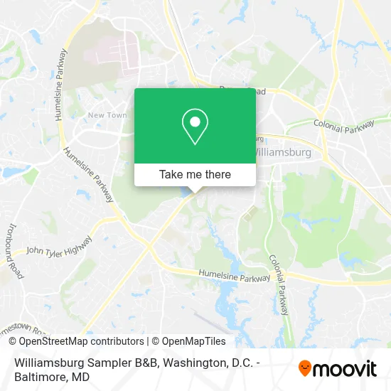 Williamsburg Sampler B&B map