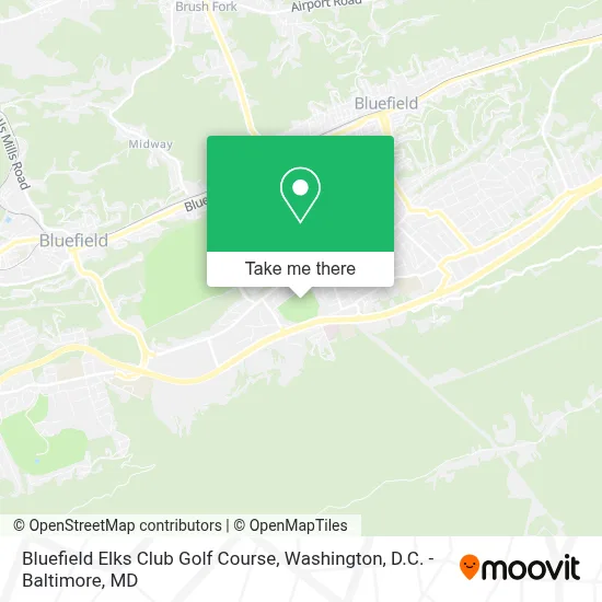 Bluefield Elks Club Golf Course map