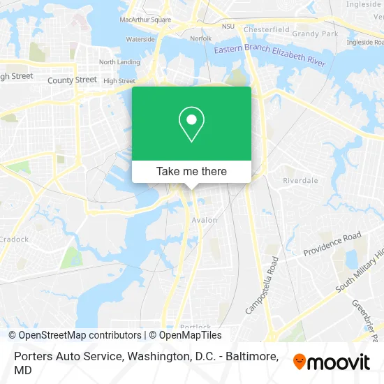 Porters Auto Service map