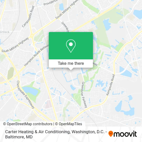 Carter Heating & Air Conditioning map