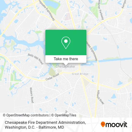 Chesapeake Fire Department Administration map