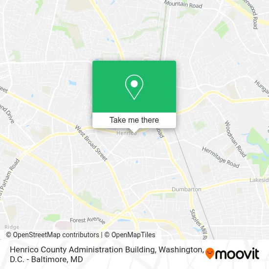Henrico County Administration Building map