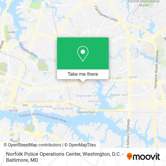 Norfolk Police Operations Center map
