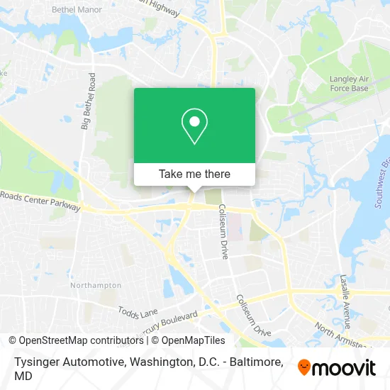 Tysinger Automotive map