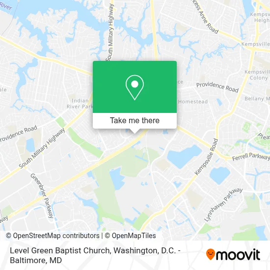 Level Green Baptist Church map