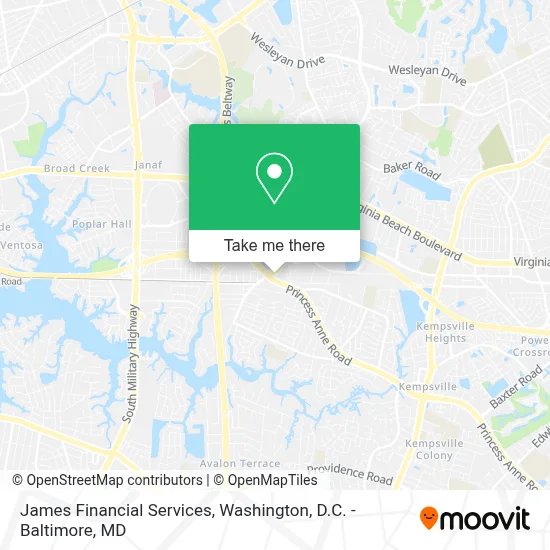 James Financial Services map