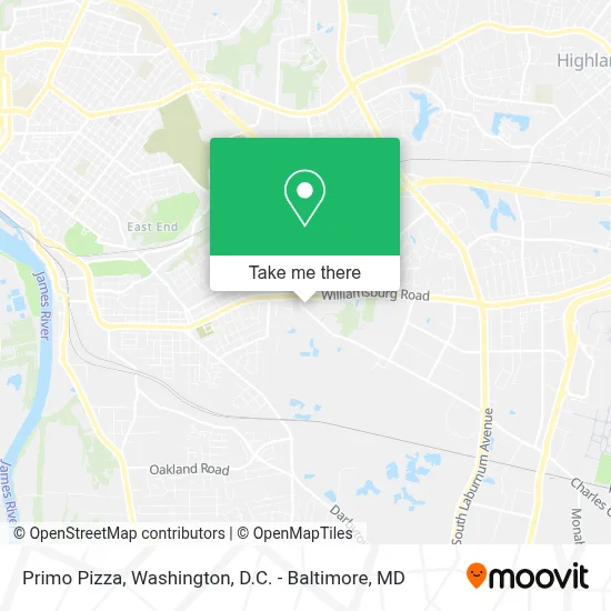 Primo Pizza map