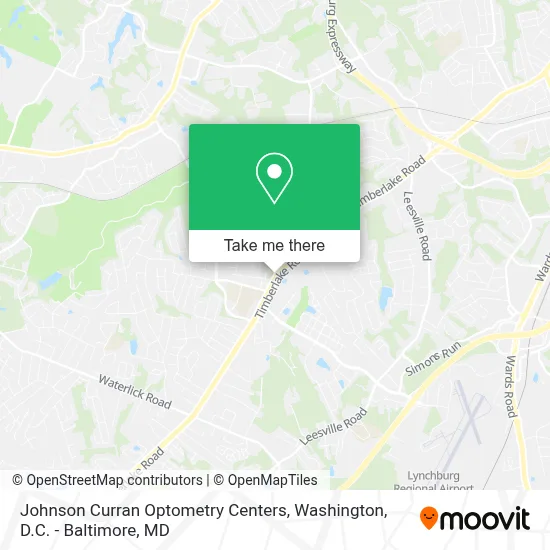 Johnson Curran Optometry Centers map