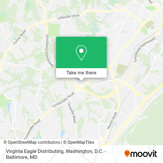 Virginia Eagle Distributing map