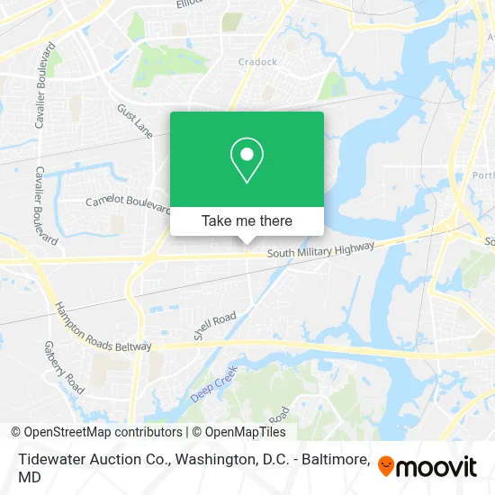 Tidewater Auction Co. map