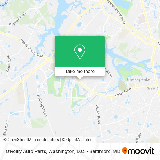 O'Reilly Auto Parts map
