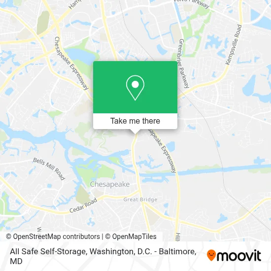 All Safe Self-Storage map