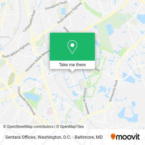 Sentara Offices map