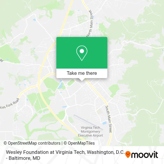 Wesley Foundation at Virginia Tech map