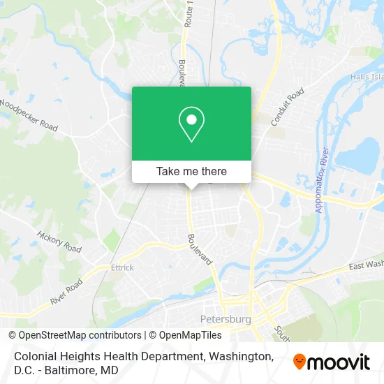Colonial Heights Health Department map