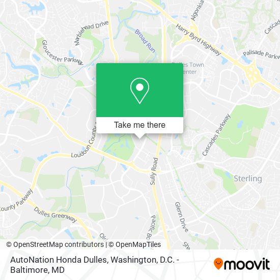 AutoNation Honda Dulles map