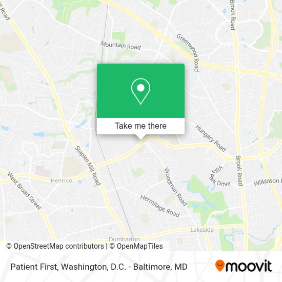 Patient First map