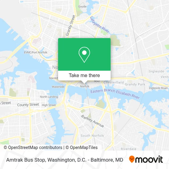 Amtrak Bus Stop map