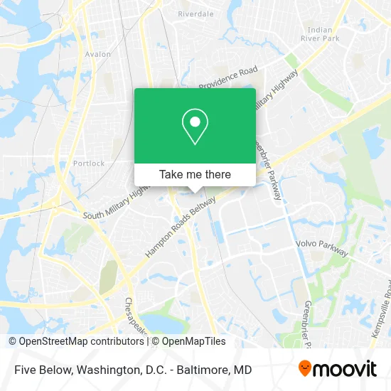 Five Below map