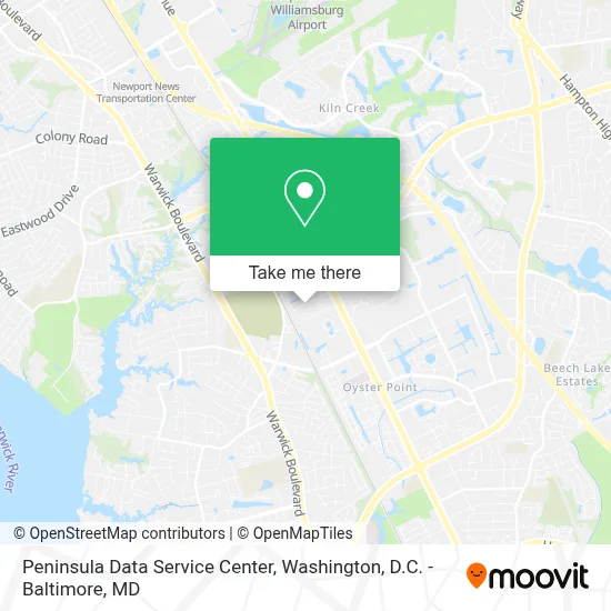 Peninsula Data Service Center map