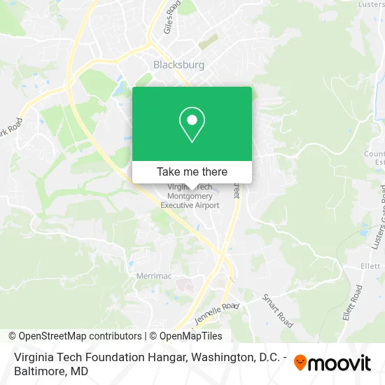 Virginia Tech Foundation Hangar map