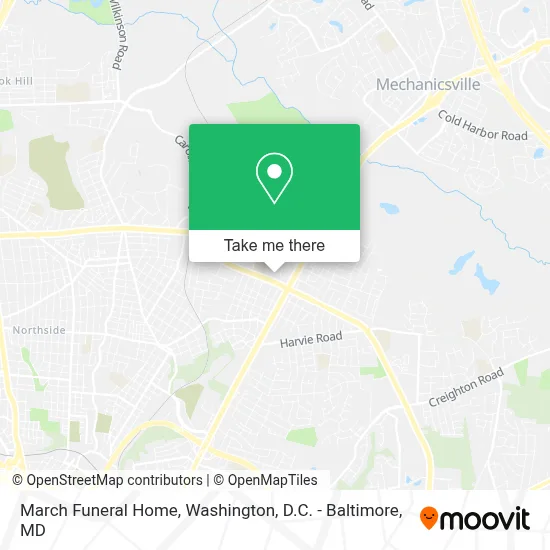 March Funeral Home map