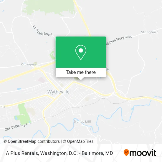 A Plus Rentals map