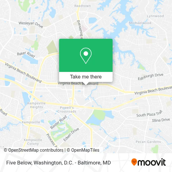 Five Below map