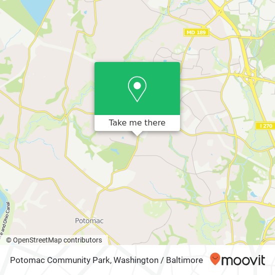 Mapa de Potomac Community Park, 11250 Falls Rd