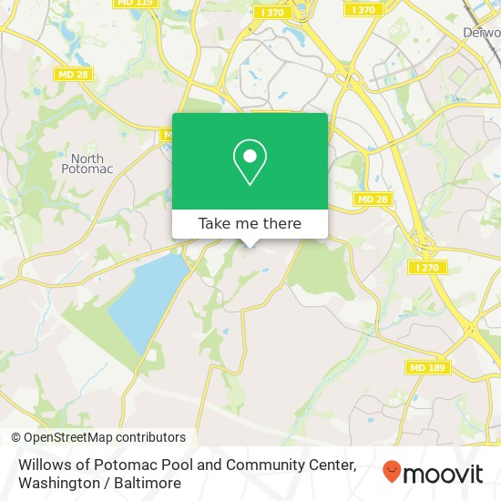 Willows of Potomac Pool and Community Center, 10015 Bald Cypress Dr map