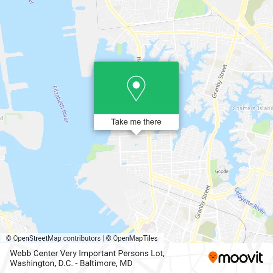 Webb Center Very Important Persons Lot map