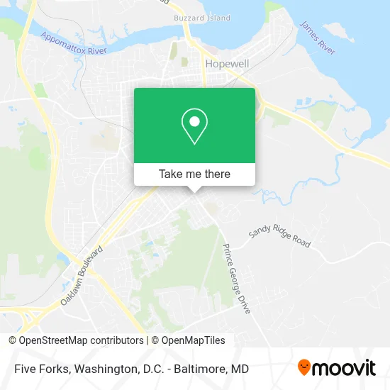 Five Forks map