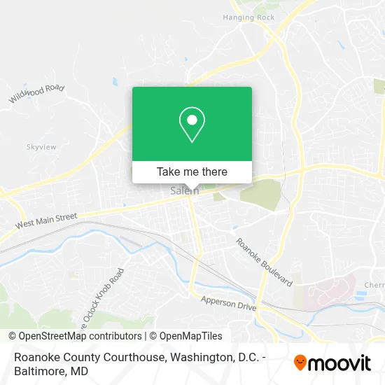 Roanoke County Courthouse map