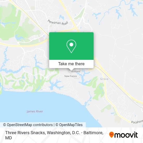 Three Rivers Snacks map