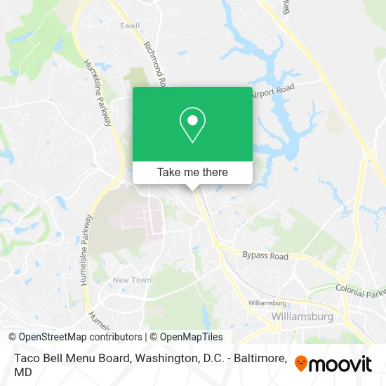 Taco Bell Menu Board map