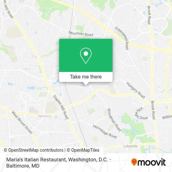 Maria's Italian Restaurant map