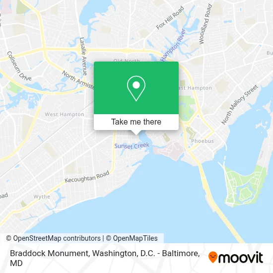 Braddock Monument map