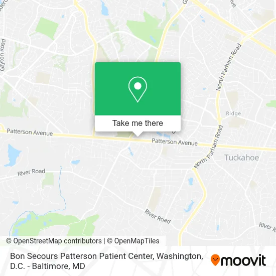 Bon Secours Patterson Patient Center map