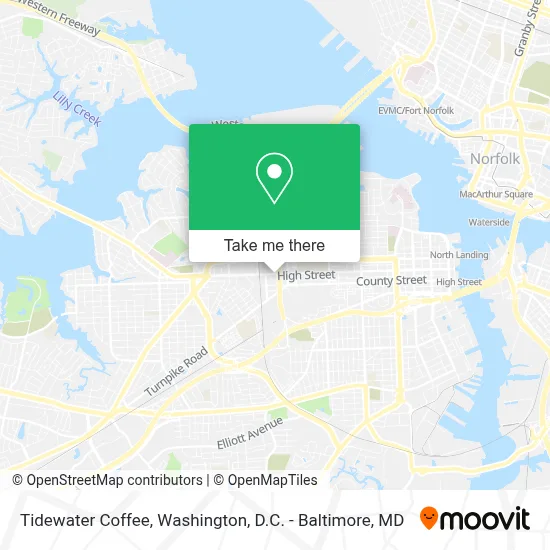 Tidewater Coffee map